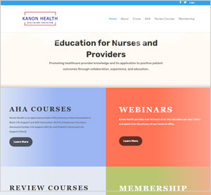 Homepage of the Kanon Health website